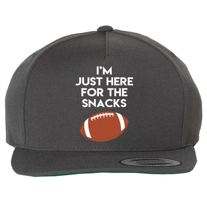 I'm Just Here for the Snacks Football Wool Snapback Cap