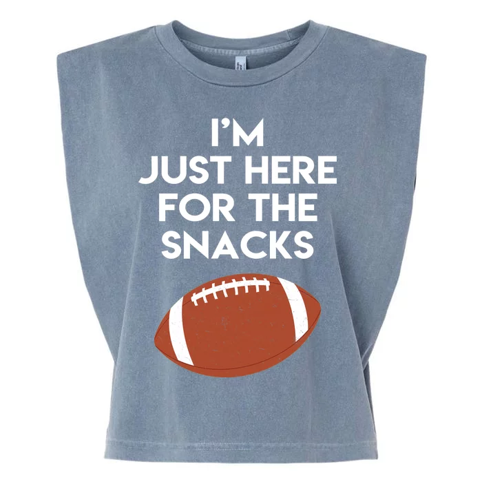 I'm Just Here for the Snacks Football Garment-Dyed Women's Muscle Tee