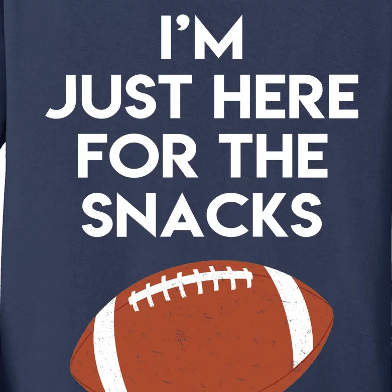 I'm Just Here for the Snacks Football Kids Long Sleeve Shirt