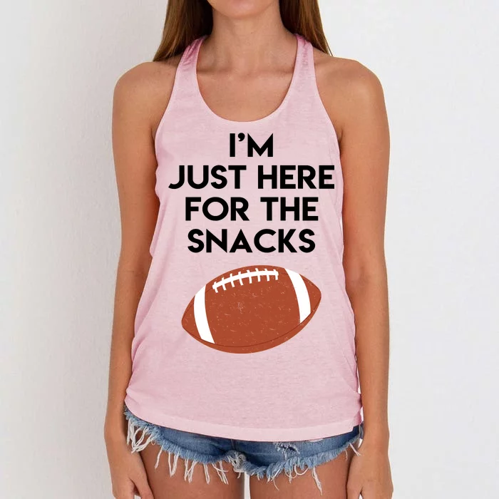 I'm Just Here for the Snacks Football Women's Knotted Racerback Tank