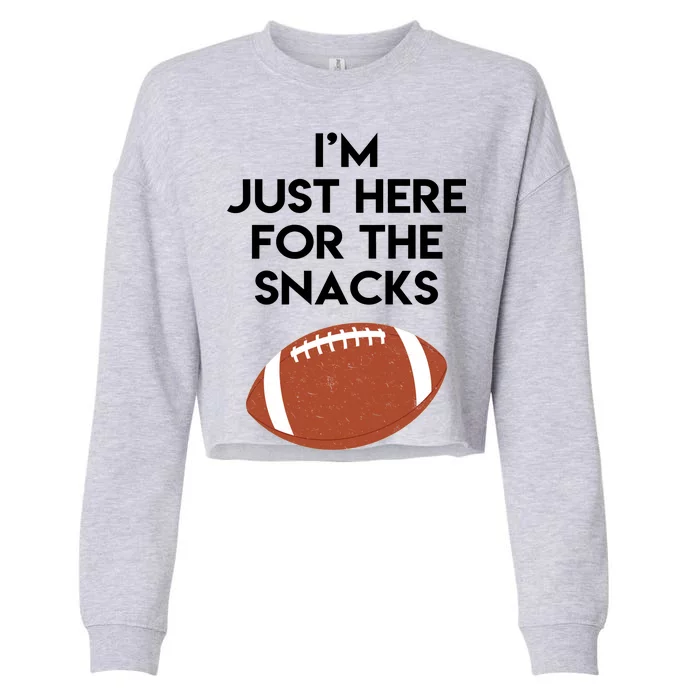 I'm Just Here for the Snacks Football Cropped Pullover Crew