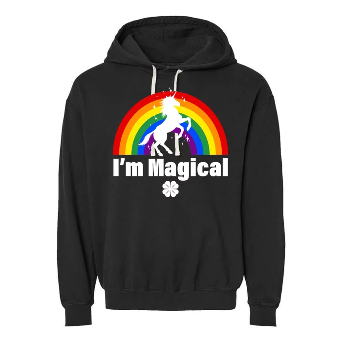 I'm Magical Clover Unicorn Garment-Dyed Fleece Hoodie