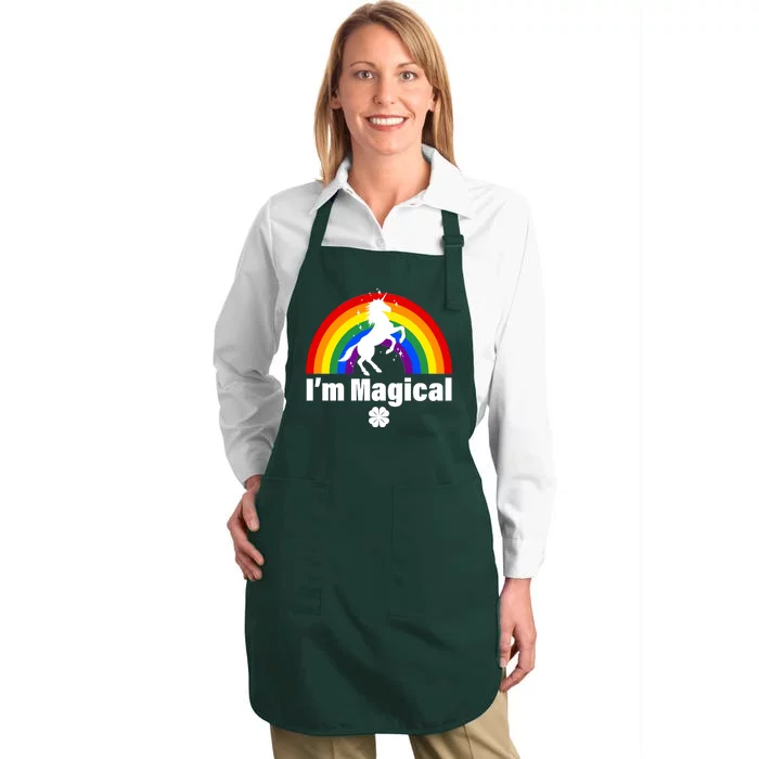 I'm Magical Clover Unicorn Full-Length Apron With Pocket