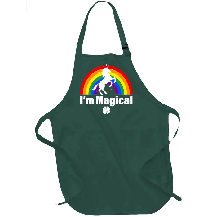 I'm Magical Clover Unicorn Full-Length Apron With Pocket