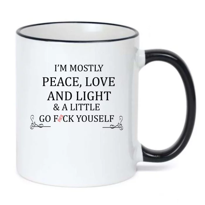 I'm Mostly Peace Love And Light Black Color Changing Mug