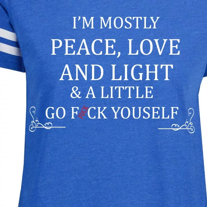 I'm Mostly Peace Love And Light Enza Ladies Jersey Football T-Shirt