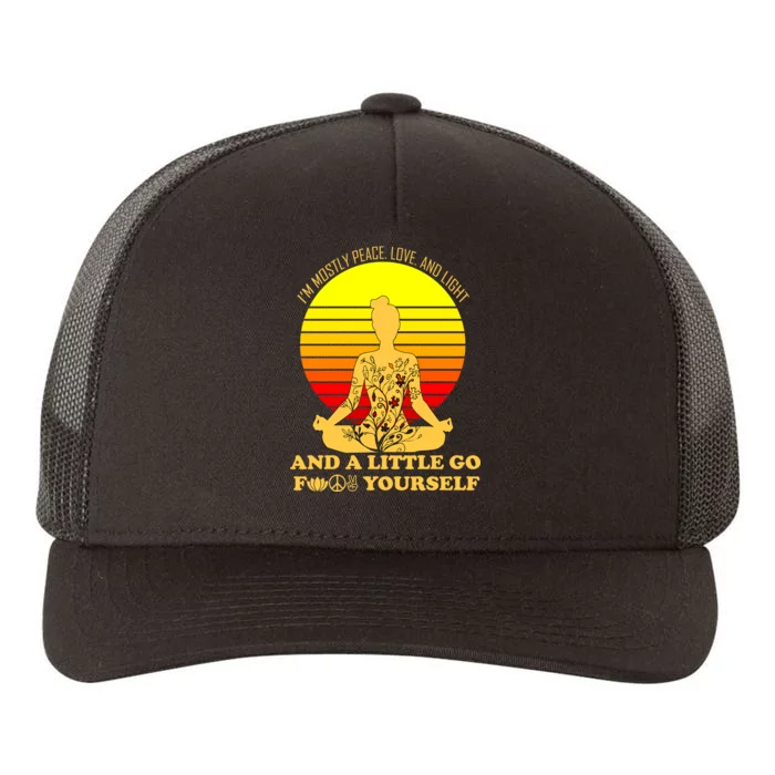 I'm Mostly Peace Love And Light Funny Yupoong Adult 5-Panel Trucker Hat