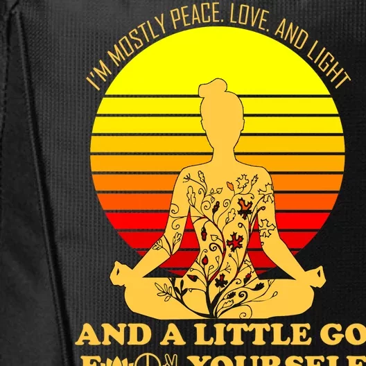 I'm Mostly Peace Love And Light Funny City Backpack