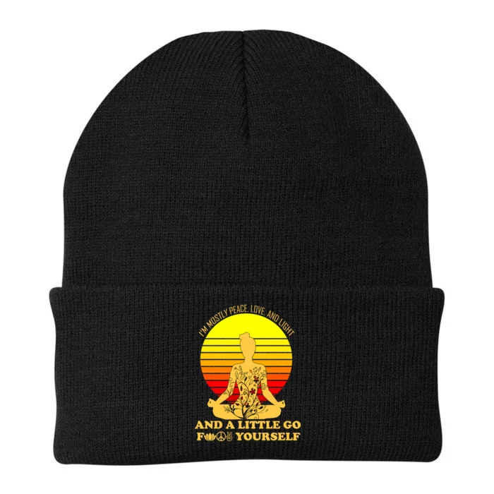 I'm Mostly Peace Love And Light Funny Knit Cap Winter Beanie