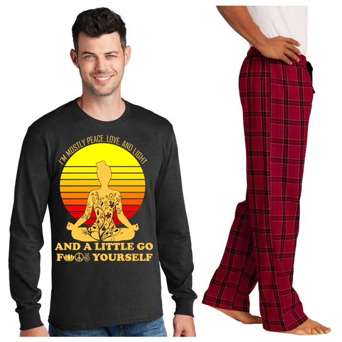 I'm Mostly Peace Love And Light Funny Long Sleeve Pajama Set