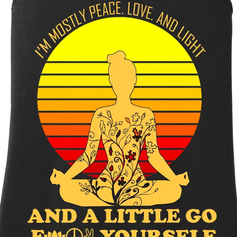 I'm Mostly Peace Love And Light Funny Ladies Essential Tank