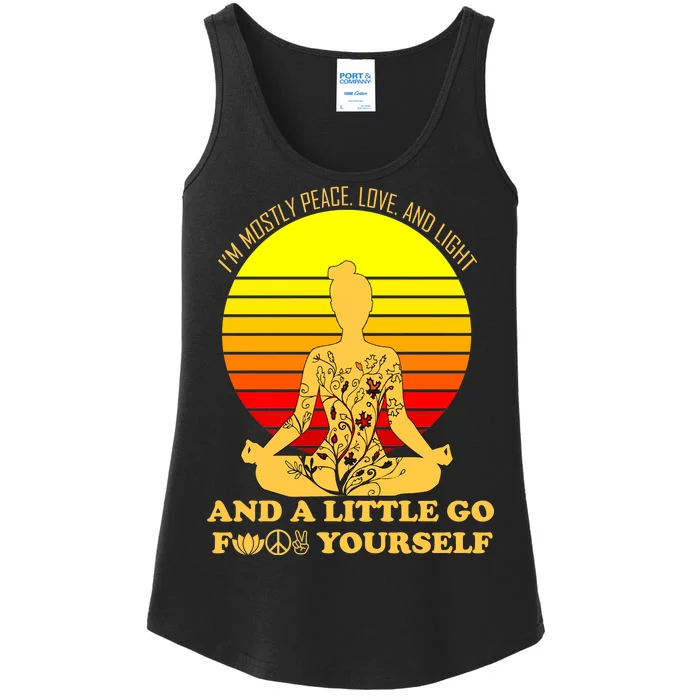 I'm Mostly Peace Love And Light Funny Ladies Essential Tank