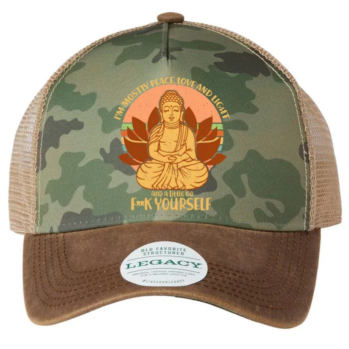 I'm Mostly Peace Love Light Yoga Buddha Legacy Tie Dye Trucker Hat