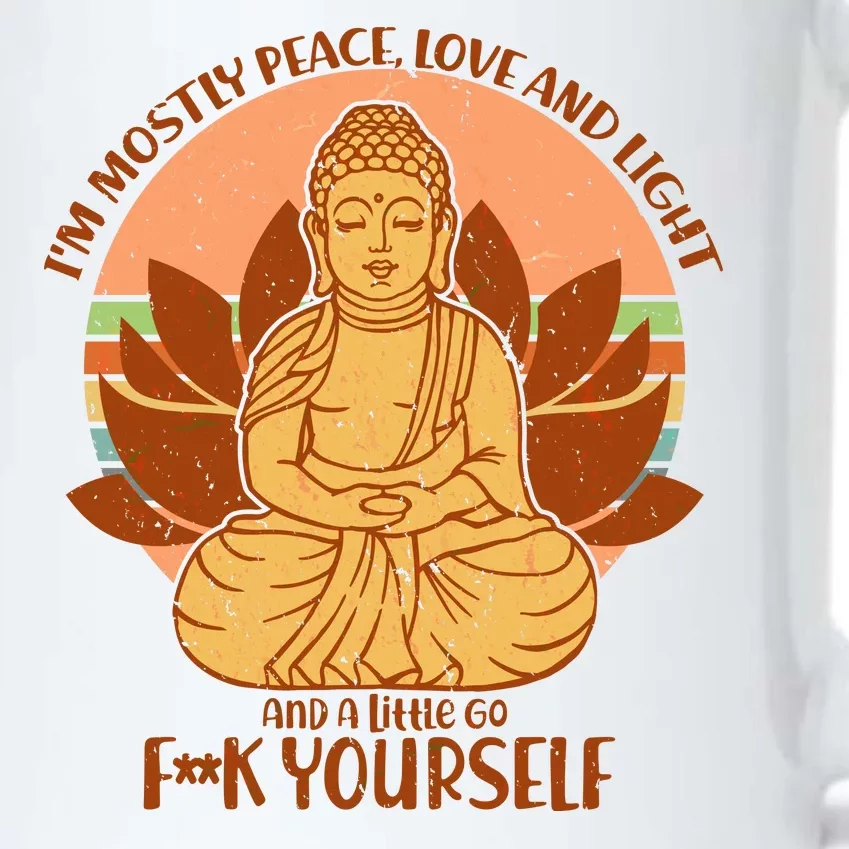 I'm Mostly Peace Love Light Yoga Buddha Black Color Changing Mug