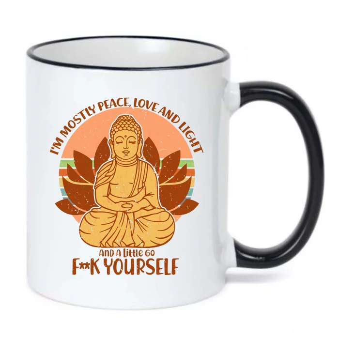 I'm Mostly Peace Love Light Yoga Buddha Black Color Changing Mug