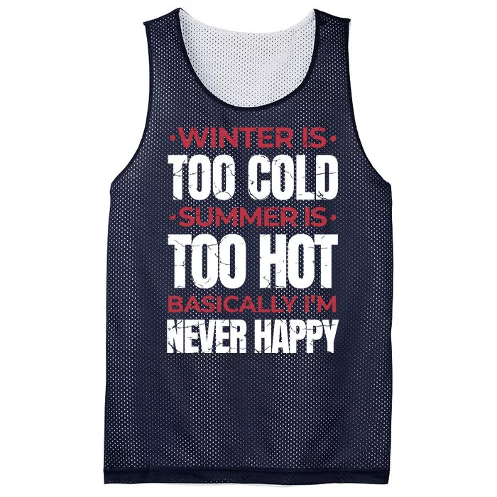 I'm Never Happy Mesh Reversible Basketball Jersey Tank