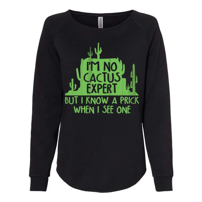 I'm No Cactus Expert But I Know a Prick When I See One Womens California Wash Sweatshirt