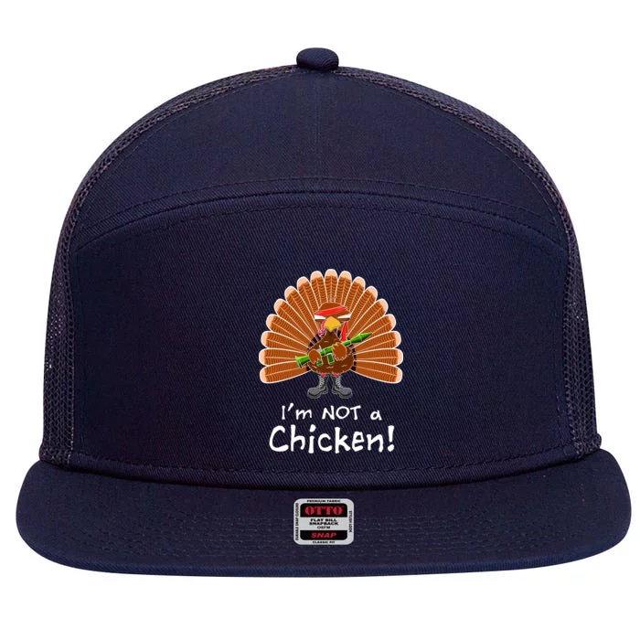 I'm No Chicken Turkey Holiday 7 Panel Mesh Trucker Snapback Hat