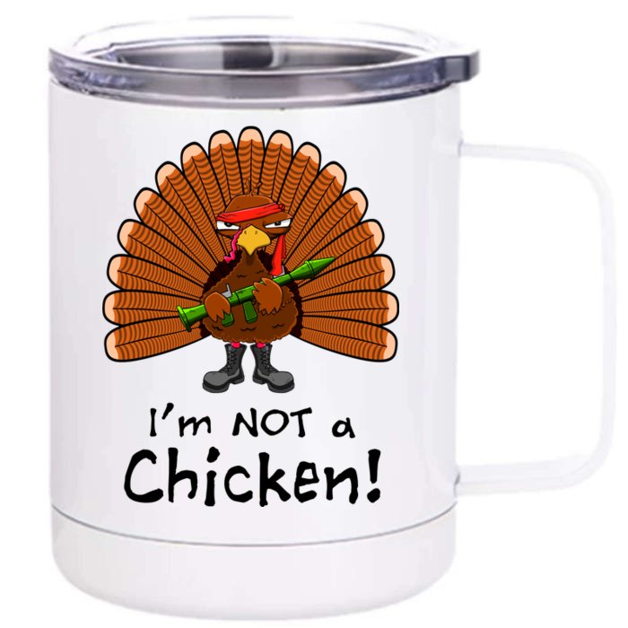 I'm No Chicken Turkey Holiday Front & Back 12oz Stainless Steel Tumbler Cup