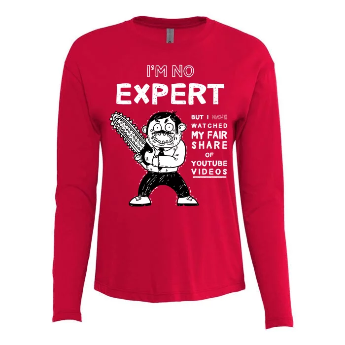 I'm No Expert Funny Video Womens Cotton Relaxed Long Sleeve T-Shirt