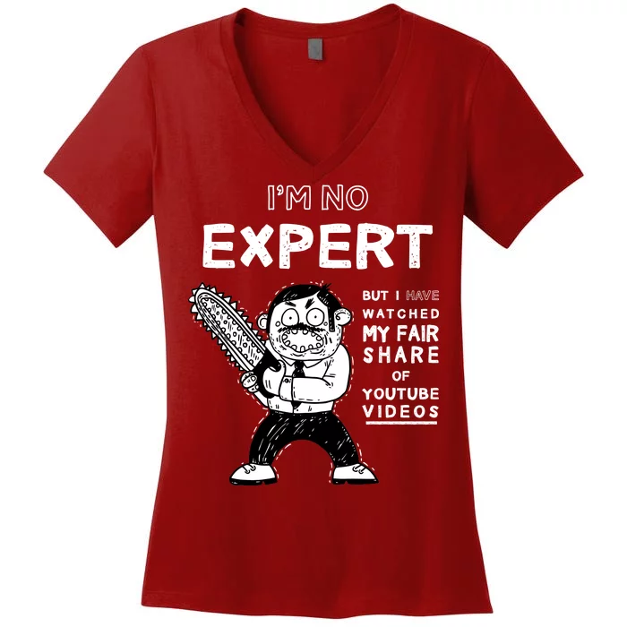 I'm No Expert Funny Video Women's V-Neck T-Shirt