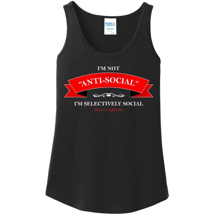 I'm Not Anti-Social I'm Selectively Social Ladies Essential Tank