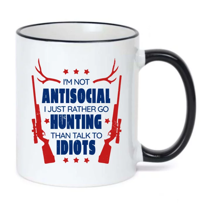 I'm Not Antisocial Hunting Funny Black Color Changing Mug