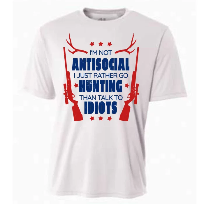 I'm Not Antisocial Hunting Funny Cooling Performance Crew T-Shirt