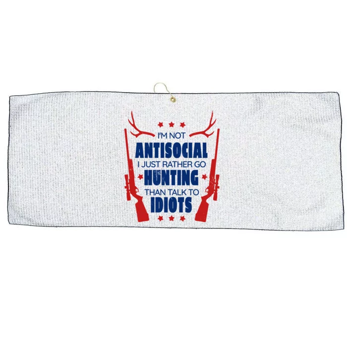 I'm Not Antisocial Hunting Funny Large Microfiber Waffle Golf Towel