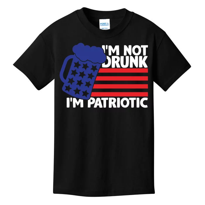 I'm Not Drunk I'm Patriotic Funny Kids T-Shirt