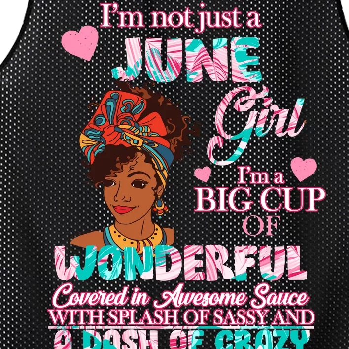 I'm Not Just A June Girl Funny Birthday Mesh Reversible Basketball Jersey Tank