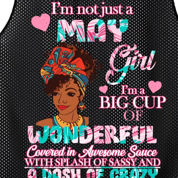 I'm Not Just A May Girl Funny Birthday Mesh Reversible Basketball Jersey Tank