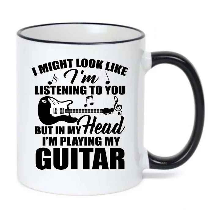 I'm Not Listing I'm Playing My Guitar Black Color Changing Mug