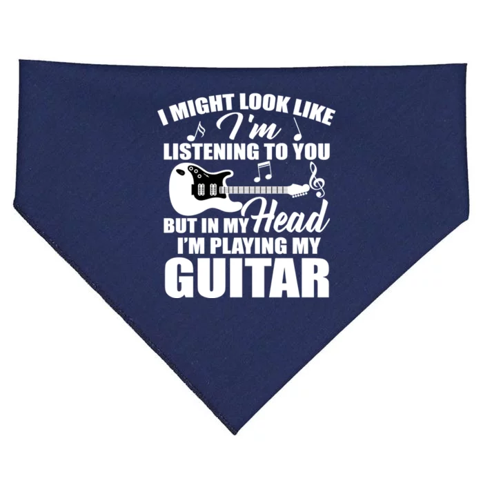 I'm Not Listing I'm Playing My Guitar USA-Made Doggie Bandana