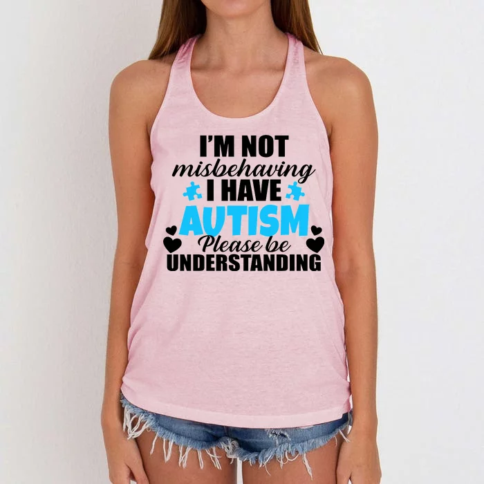 I'm Not Misbehaving I Have Autism Women's Knotted Racerback Tank