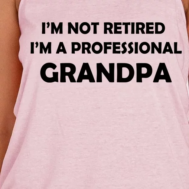 I'm Not Retired I'm A Professional Grandpa Women's Knotted Racerback Tank