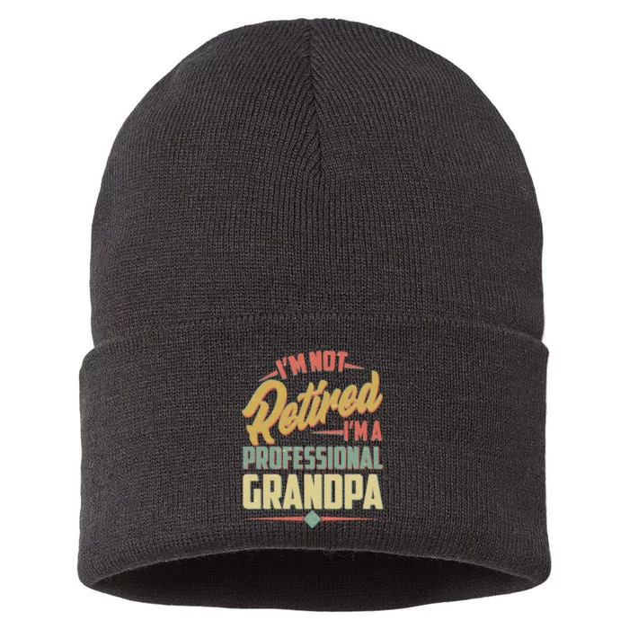 I'm Not Retired I'm A Professional Grandpa Vintage Sustainable Knit Beanie