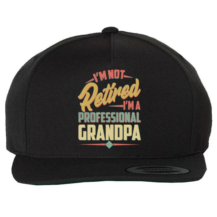 I'm Not Retired I'm A Professional Grandpa Vintage Wool Snapback Cap