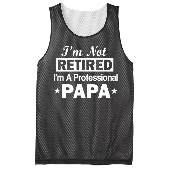 I'm Not Retired I'm A Professional Papa Mesh Reversible Basketball Jersey Tank