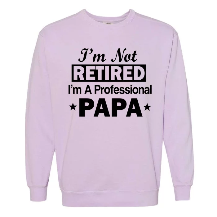 I'm Not Retired I'm A Professional Papa Garment-Dyed Sweatshirt