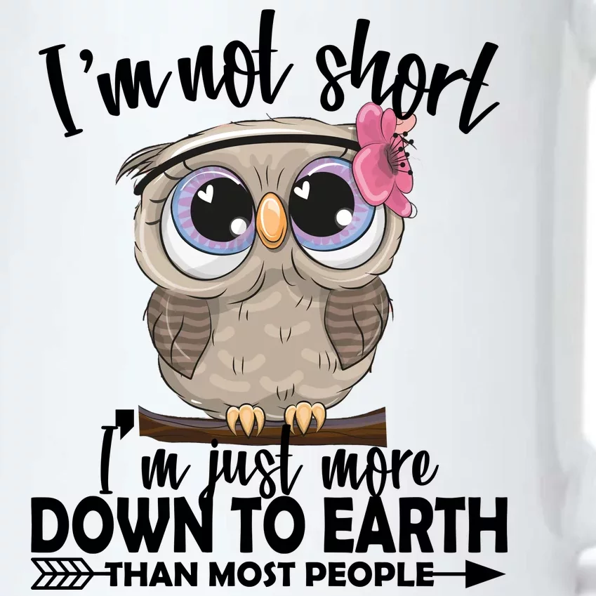 I'm Not Short I'm Just More Down To Earth Owl Black Color Changing Mug