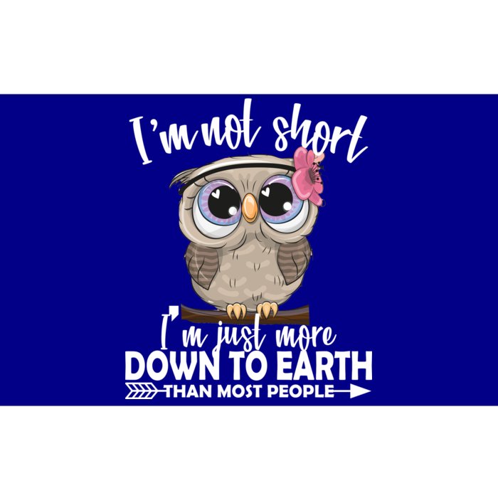 I'm Not Short I'm Just More Down To Earth Owl Bumper Sticker