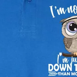 I'm Not Short I'm Just More Down To Earth Owl Softstyle Adult Sport Polo