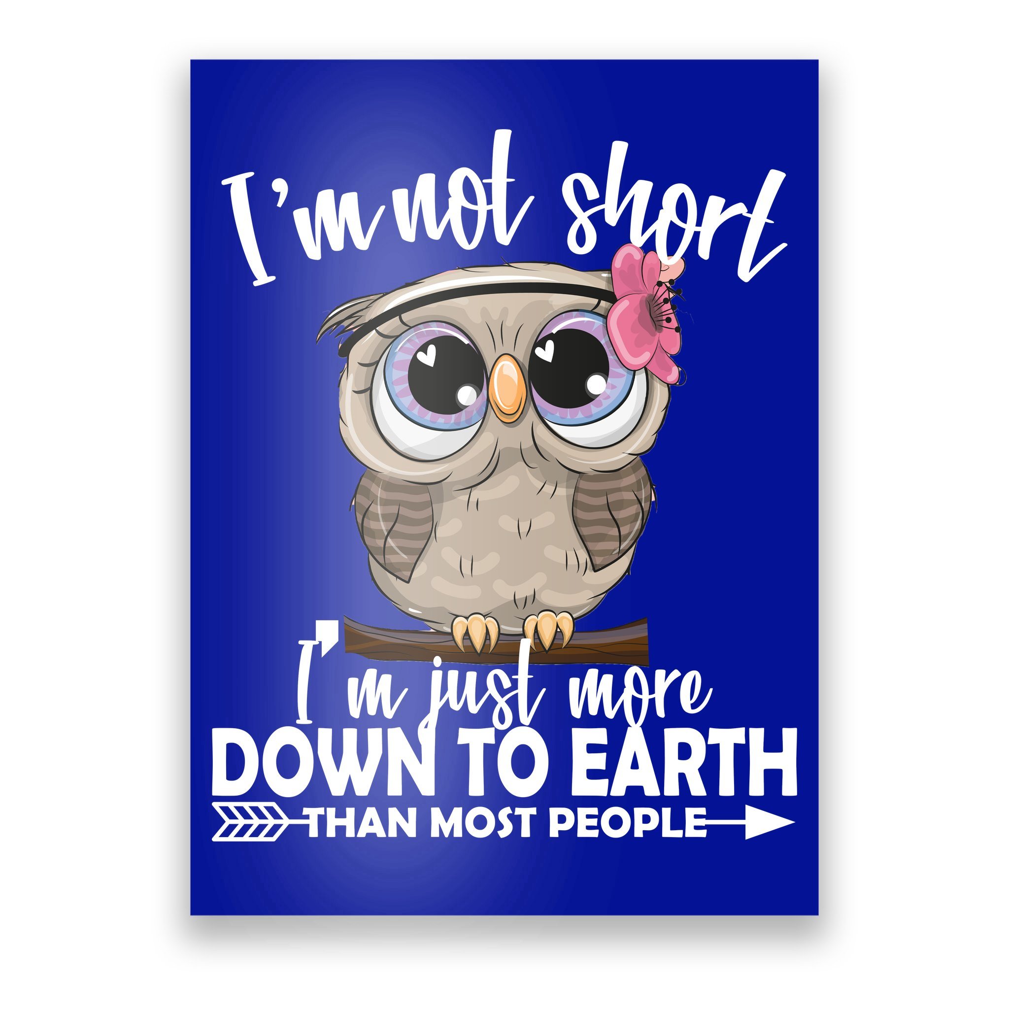 Short People Humor Not Short Just Down to Earth Cute Owl Coffee Mug