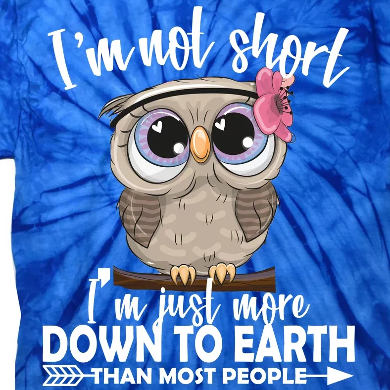 I'm Not Short I'm Just More Down To Earth Owl Tie-Dye T-Shirt