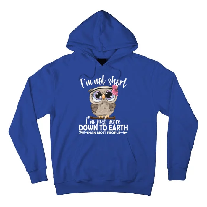 I'm Not Short I'm Just More Down To Earth Owl Tall Hoodie