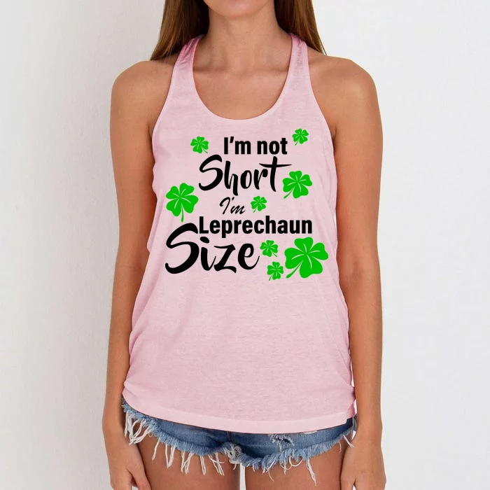 I'm Not Short I'm Leprechaun Size Funny Irish Women's Knotted Racerback Tank