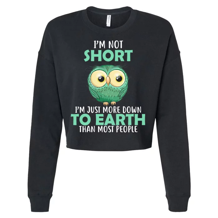 I'm Not Short Just Down To Earth Cropped Pullover Crew