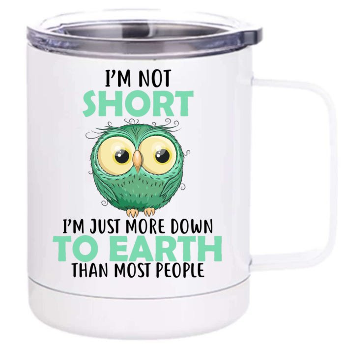 I'm Not Short Just Down To Earth Front & Back 12oz Stainless Steel Tumbler Cup