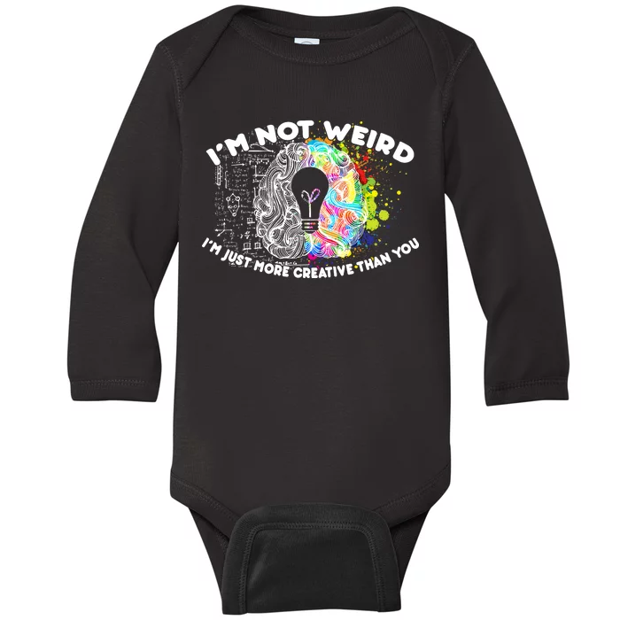 I'm Not Weird I'm Just More Creative Than You Baby Long Sleeve Bodysuit